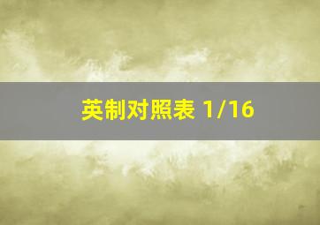 英制对照表 1/16